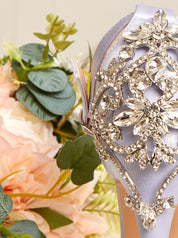 Embellished Stiletto Heel Sandals in Blue