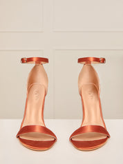 Embellished Stiletto Heel Sandals in Orange