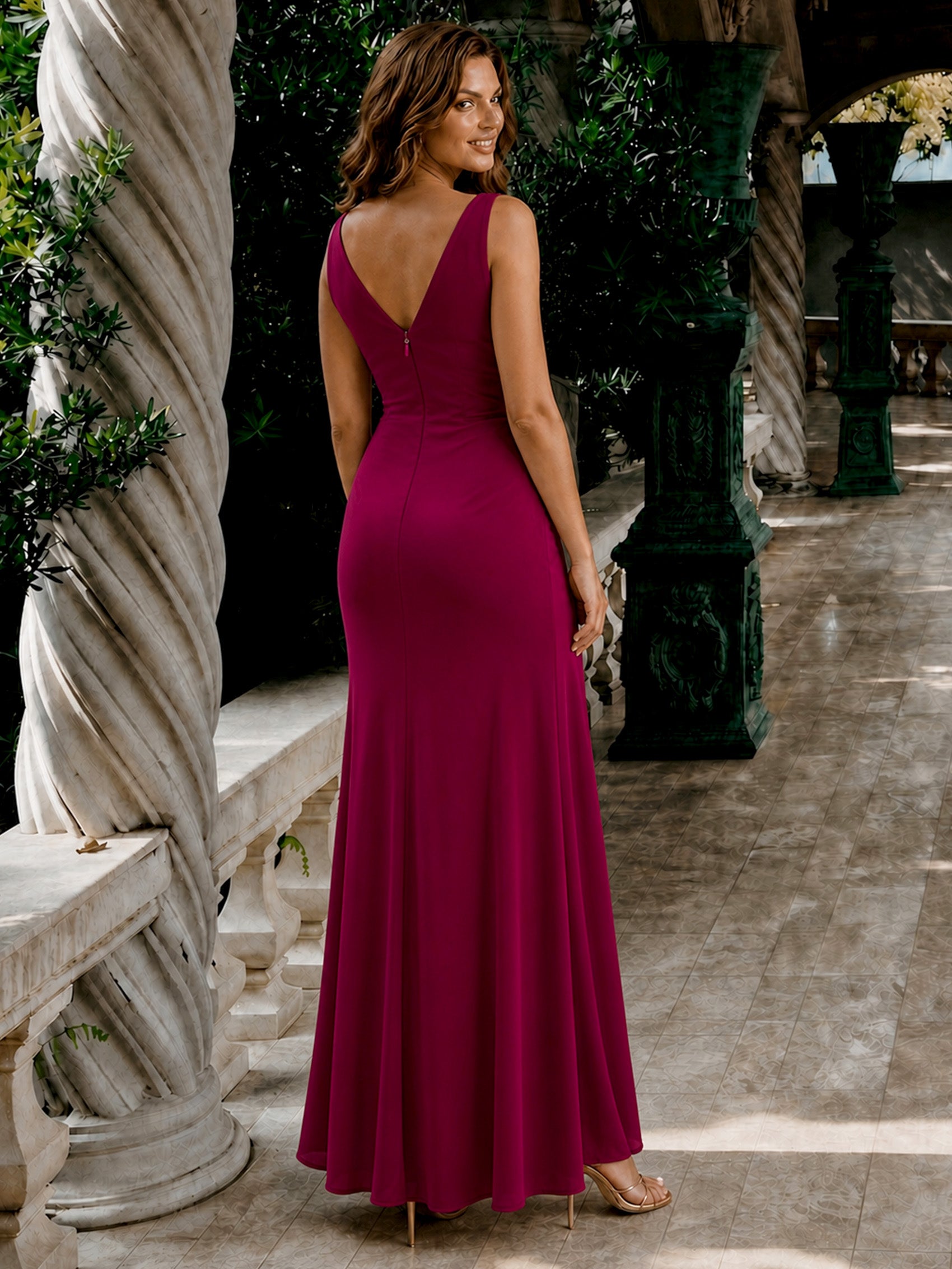 Knot Detail Maxi Dress in Wine