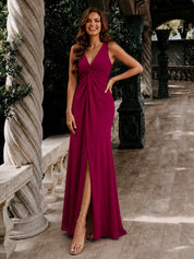 Knot Detail Maxi Dress in Wine
