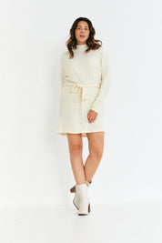 Brushed Rib Loose Belted Dress