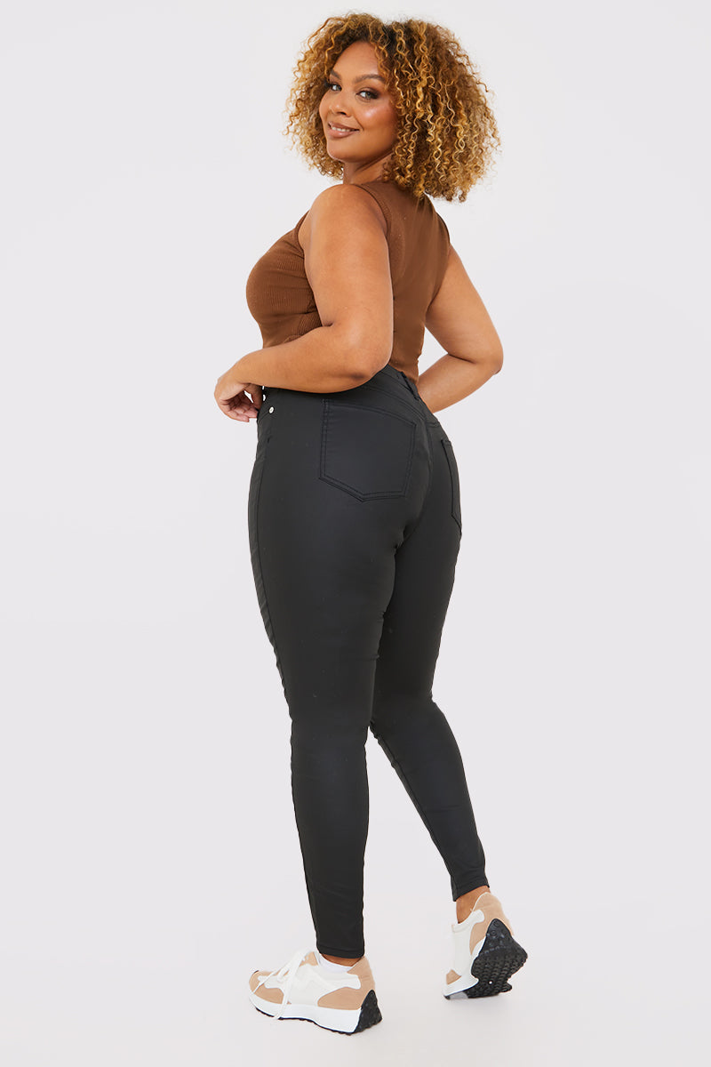 Coated High Waisted Jeans