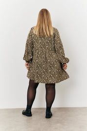 Floral Print Button Through Tiered Smock Dress