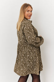 Floral Print Button Through Tiered Smock Dress