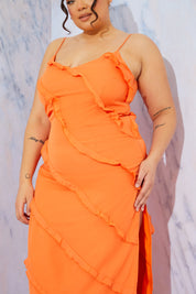 Ruffle Detail Maxi Dress