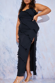 Ruffle Detail Maxi Dress
