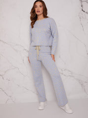 Leopard Print Loungewear Set in Blue