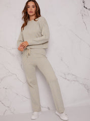 Leopard Print Loungewear Set in Grey