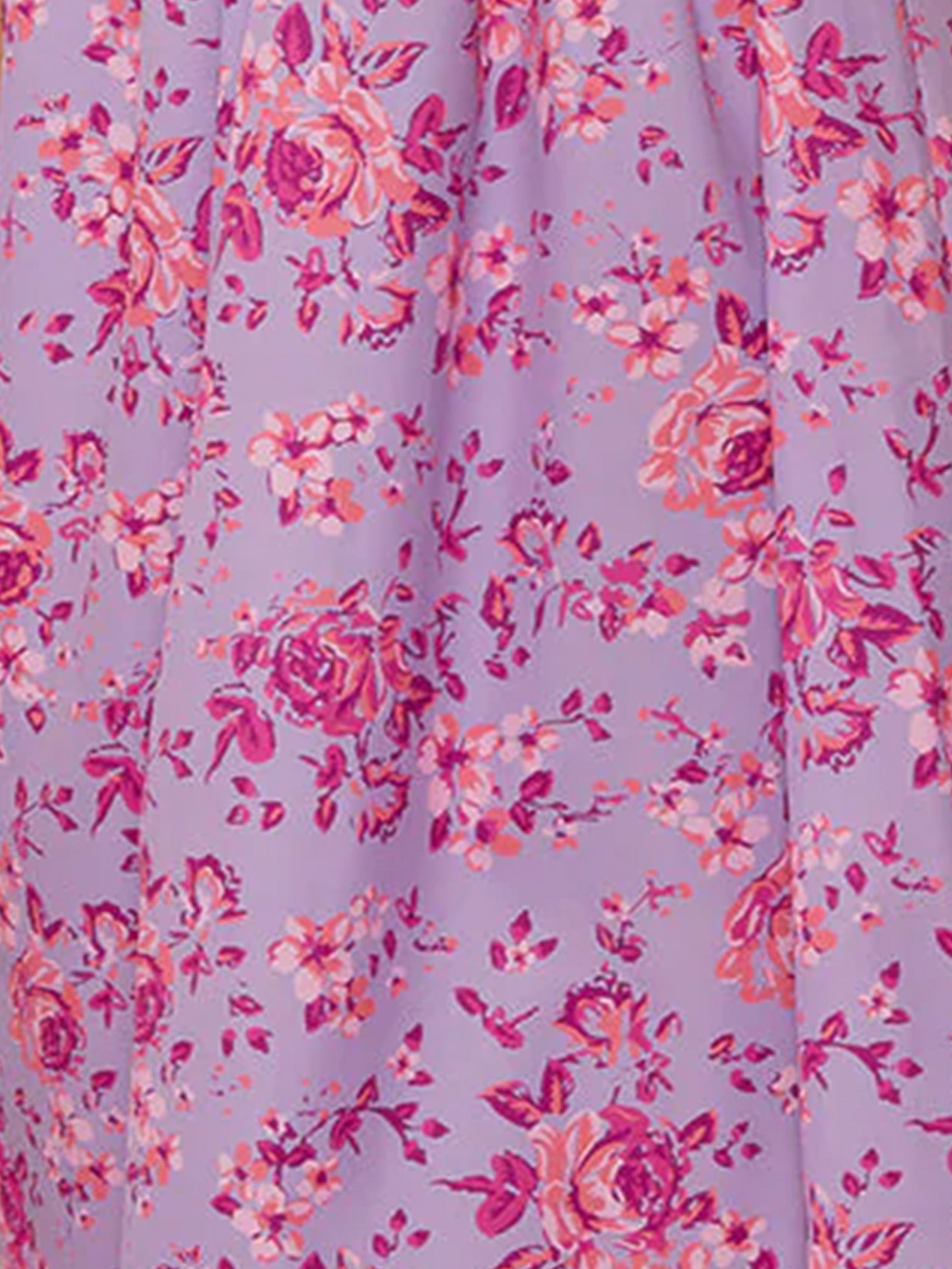 Square Neck Ditsy Floral Midi Dress in Purple