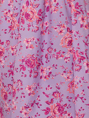 Square Neck Ditsy Floral Midi Dress in Purple