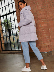 Padded Puffer Coat in Grey
