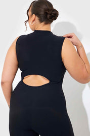 Built-In Bra Zip Front Sculpt and Control Unitard
