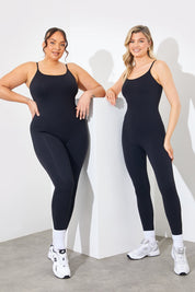 Contour Built-In Bra Scoop Neck Strappy Unitard