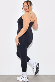 Contour Built-In Bra Scoop Neck Strappy Unitard