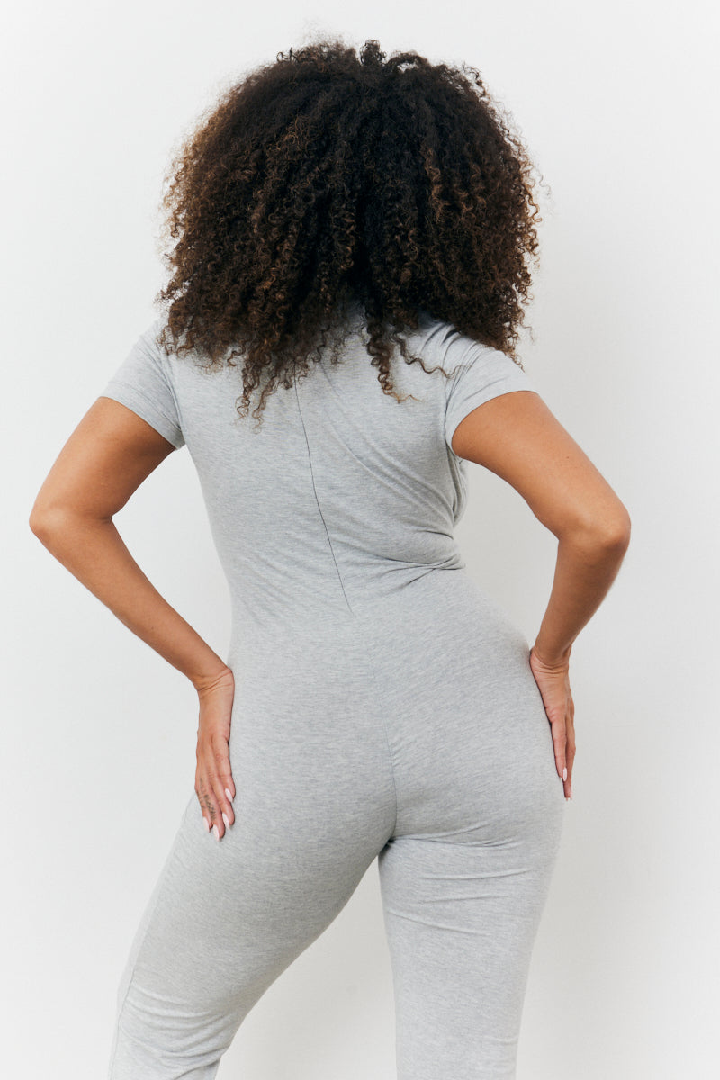 Sculpting Short Sleeve Wide Leg Jumpsuit