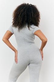Sculpting Short Sleeve Wide Leg Jumpsuit