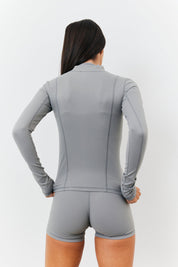 Soft Touch Seam Detail Zip Through Jacket