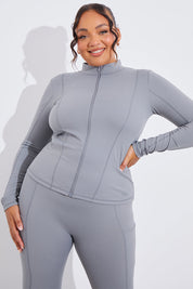 Soft Touch Seam Detail Zip Through Jacket