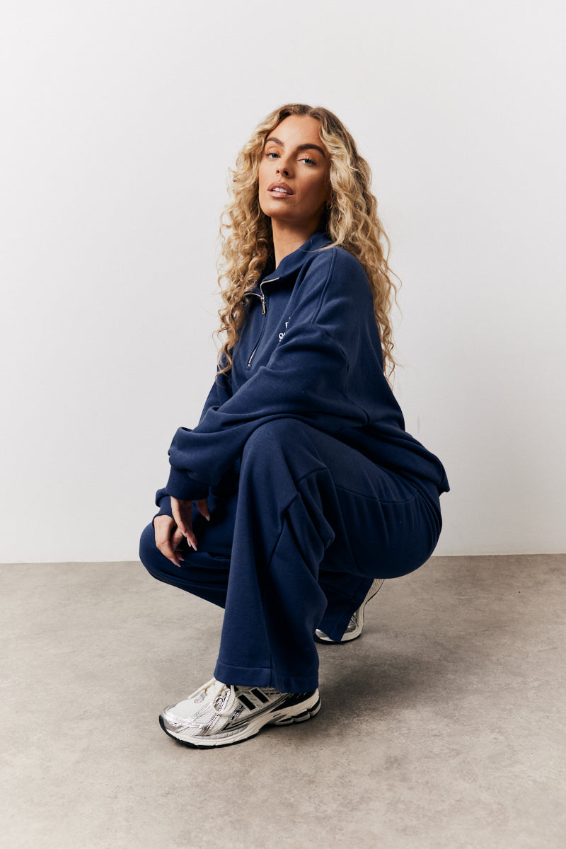 Navy Fits Graphic Straight Leg Co-Ord Jogger