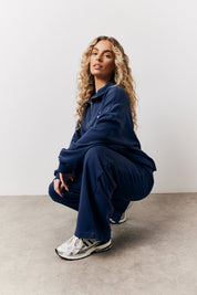 Navy Fits Graphic Straight Leg Co-Ord Jogger