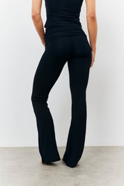 Sculpting Fold Over Waistband Flare Leg Trouser