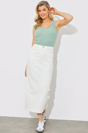 Rib Knit Scoop Neck Top