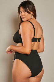 Contour Rib High Leg High Waisted Bikini Bottoms