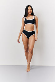 Black Scoop Neck Bikini Top