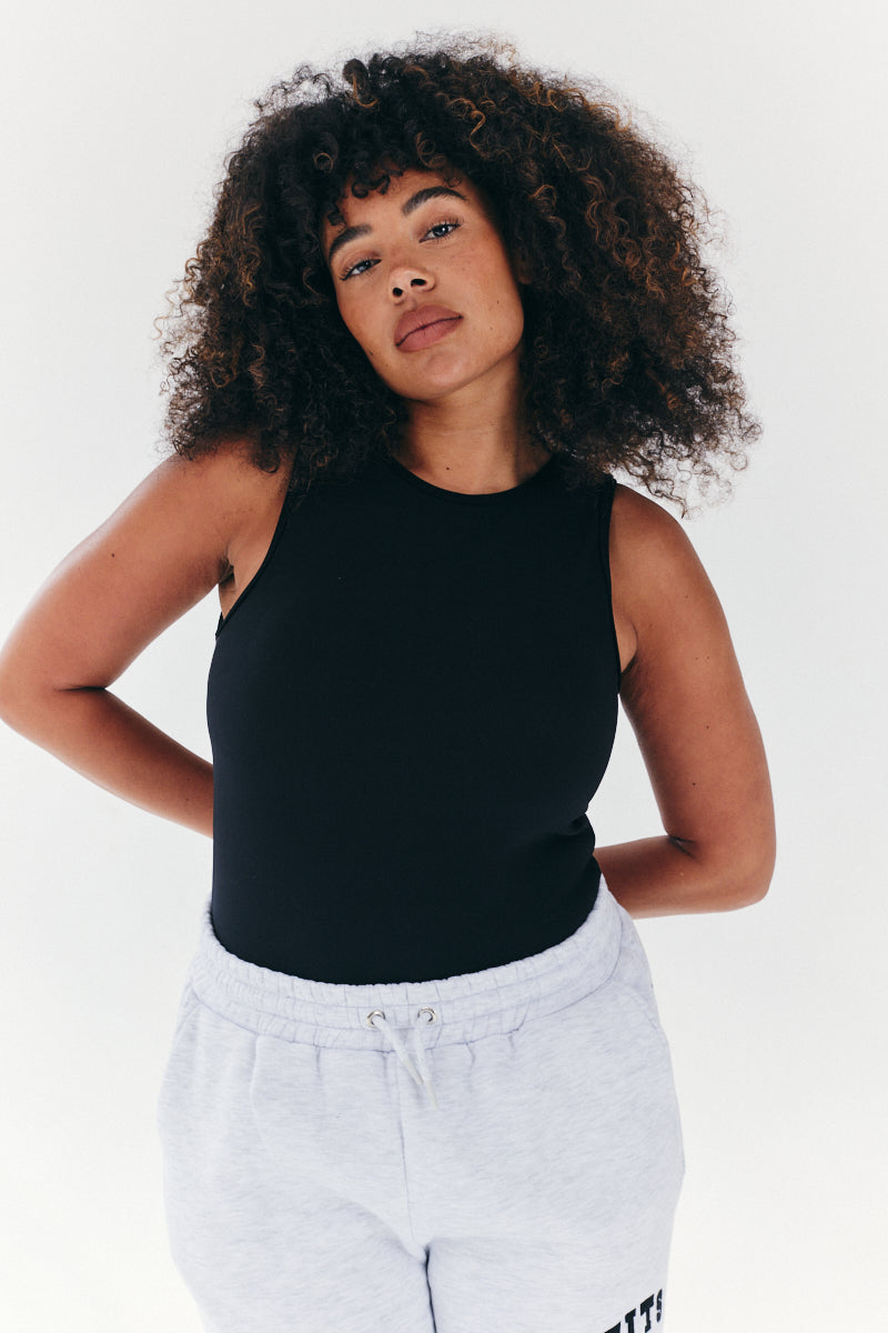 Built In Bra Sculpt & Control Racer Neck Bodysuit