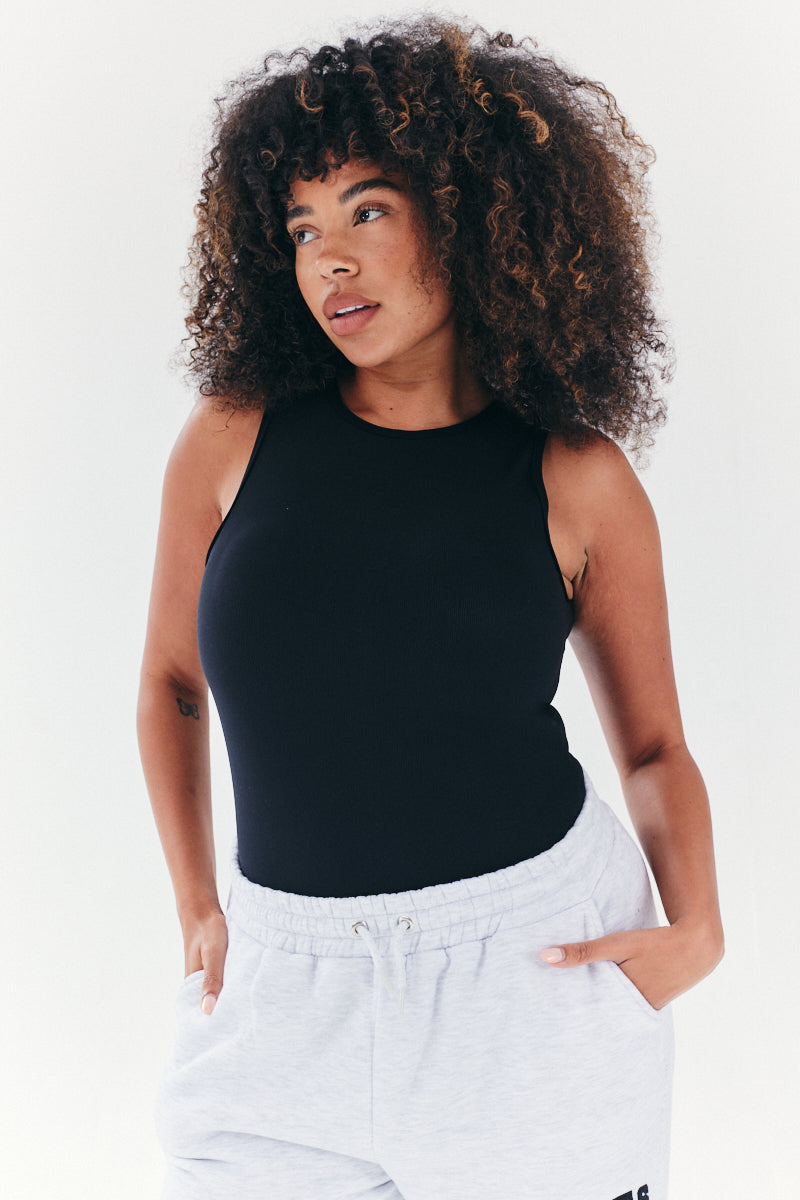 Built In Bra Sculpt & Control Racer Neck Bodysuit