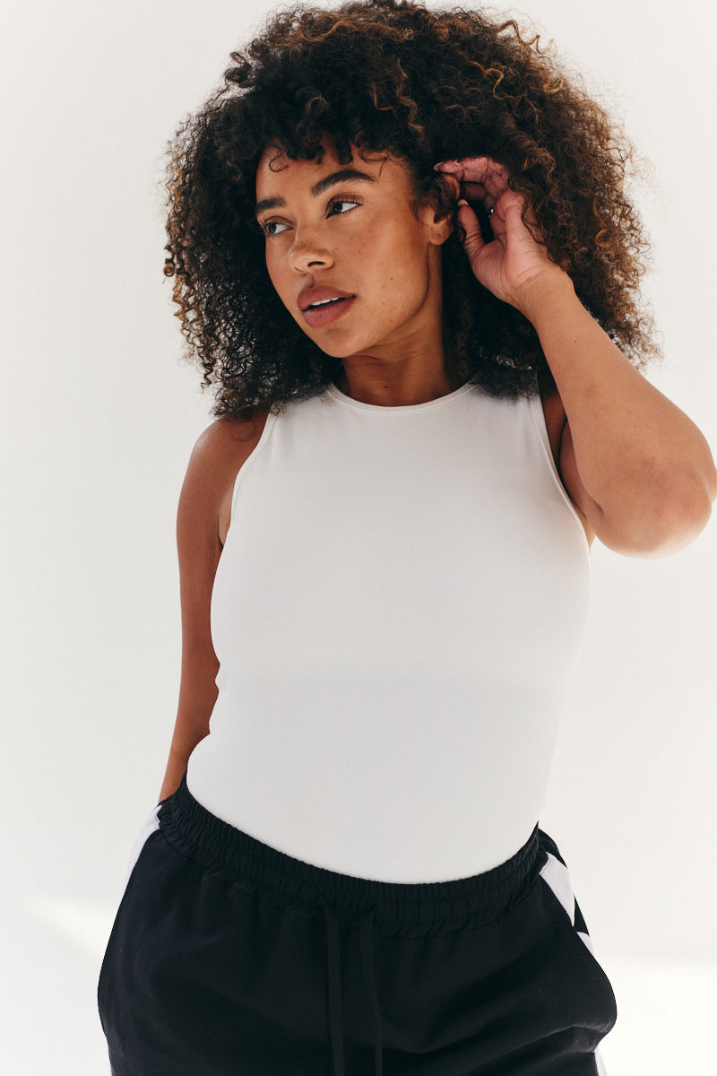 Built In Bra Sculpt & Control Racer Neck Bodysuit