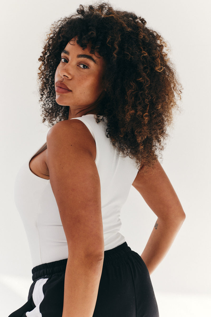 Built In Bra Sculpt & Control Racer Neck Bodysuit