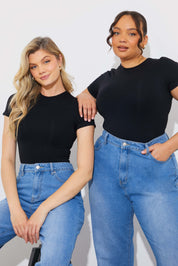 Seamless Crew Neck Snatched Shapewear Bodysuit