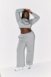 Cropped Drawstring Co-Ord Hoodie