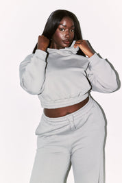 Cropped Drawstring Co-Ord Hoodie
