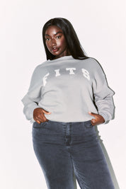 Fits Slogan Knitted Crew Neck Sweatshirt