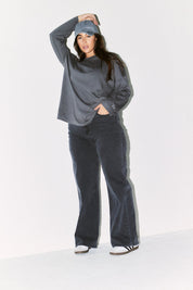 Fits Embroidered Crew Neck Long Sleeve T-Shirt