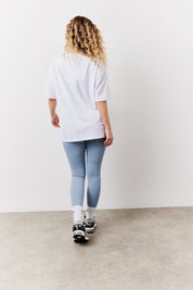 White Fits Pilates Graphic Oversized T-Shirt