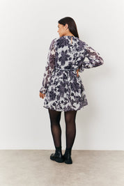 Maternity Crew Neck Printed Smock Dress
