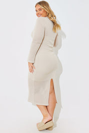 Knitted A-Line Midaxi Dress with Removable Cami Dress