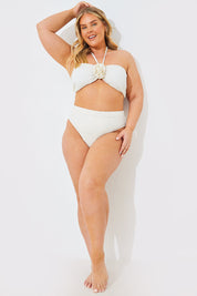 Textured High Waist Bikini Bottoms