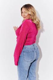 Acetate Slinky Co-Ord Wrap Crop Top