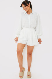 Textured Dobby Detail Co-ord Shorts