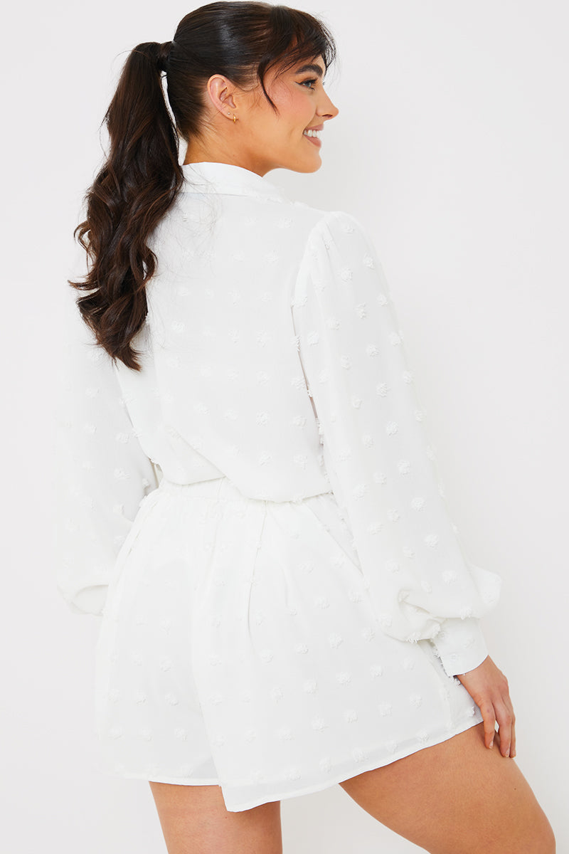 Textured Dobby Detail Co-ord Shorts