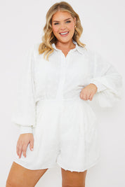 Textured Dobby Detail Co-ord Shorts