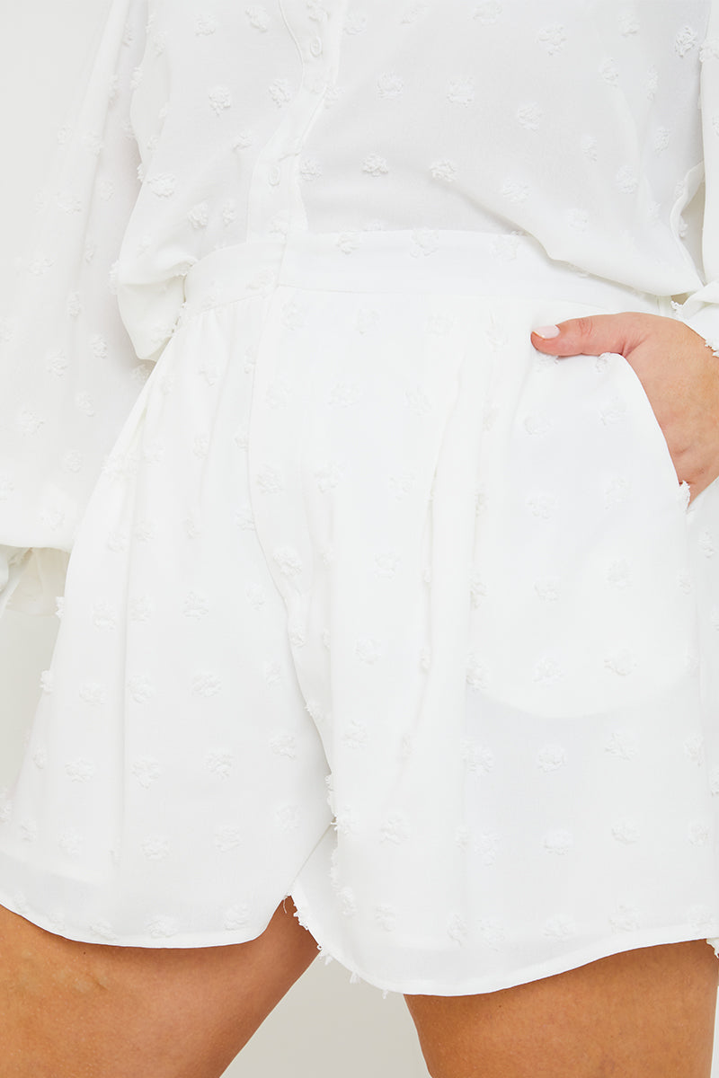 Textured Dobby Detail Co-ord Shorts