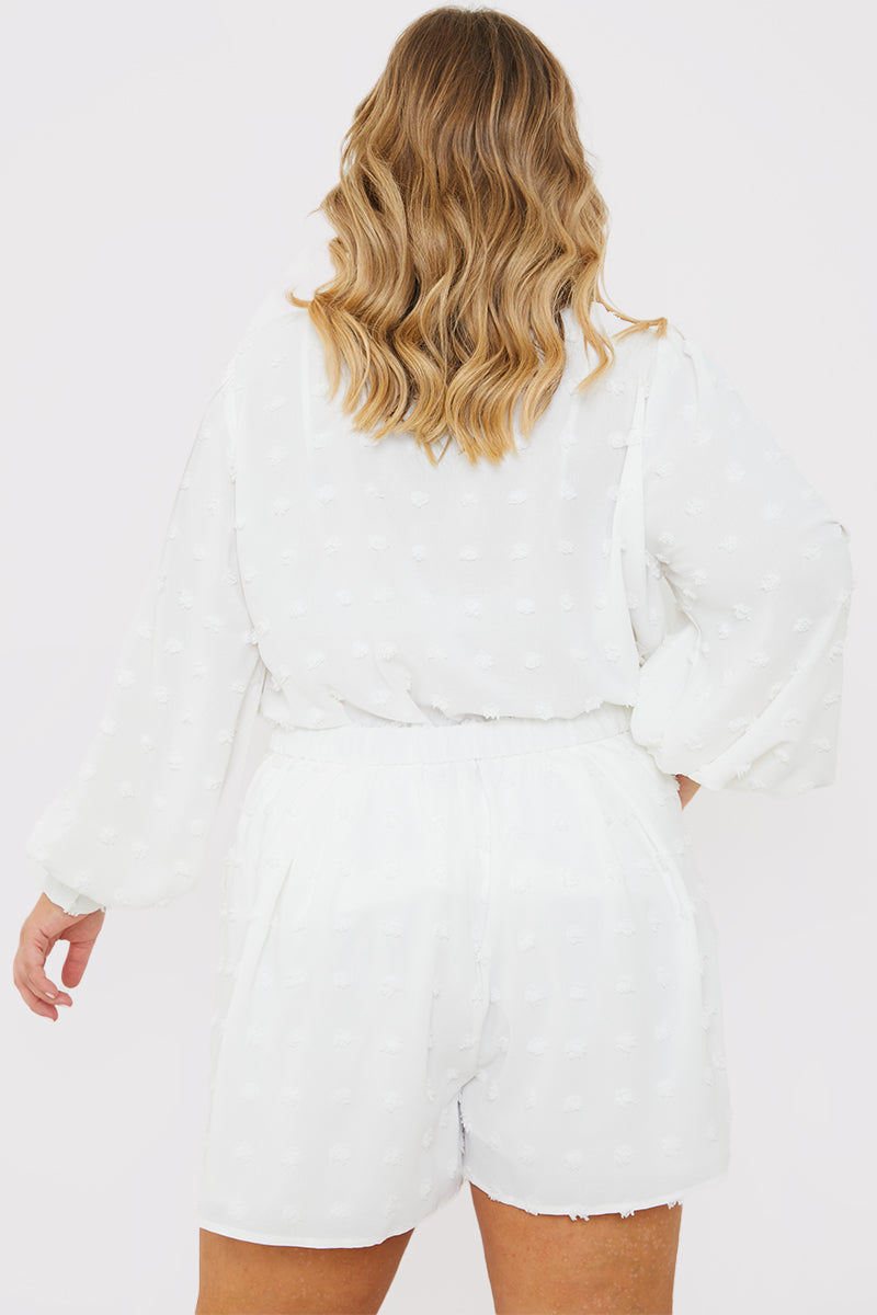 Textured Dobby Detail Co-ord Shorts