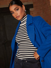 Single Breasted Coat in Cobalt