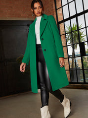 Single Breasted Coat in Green