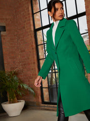 Single Breasted Coat in Green